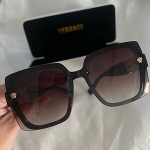 Versace Black Oversized Square Sunglasses